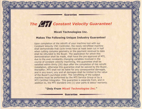 The MTI CVC Money Back Guarantee